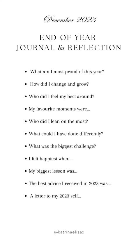 Prompts For Self Reflection, 2023 Journal Reflection, Journal Self Reflection, Writing Prompts Self Reflection, End Of 2023 Checklist, New Years Journaling Prompts, Reflect Journal Prompts, Motivating Journal Prompts, 2023 Ending Journal