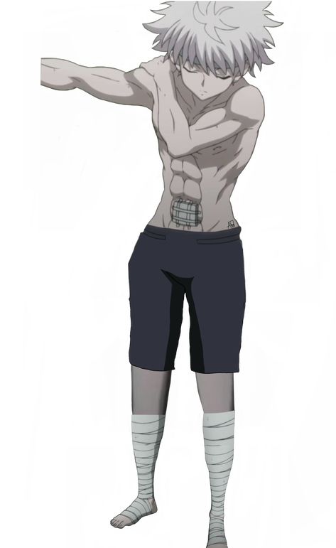 killua full body Abs Killua Full Body Picture, Anime Full Body Poses Boy, Killua Full Body Pic, Killua Muscles, Full Body Anime Drawing, Anime Full Body Poses, Killua Sixpack, Anime Heart Hands, Aesthetic Sheets