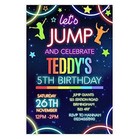 Urban Air Birthday Party Invitation, Jump Birthday Party Invitations, Urban Air Birthday Party, Jump Birthday Party, Urban Air, Boy Party Invitations, Party Stationery, Hello Kitty Birthday, Party Invites