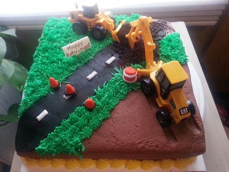 Road construction cake Cakes Square, Baileys Cake, Construction Birthday Cake, 9th Birthday Cake, Construction Cake, 2 Birthday Cake, Construction Theme, Buttercream Icing, Construction Birthday