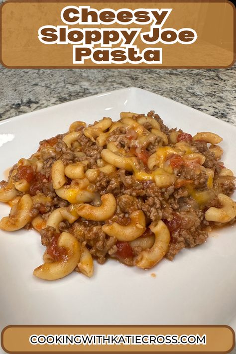 This Cheesy Sloppy Joe Pasta features the delicious flavors of a traditional sloppy joe sandwich packed into a cheesy pasta dish. Cheesy Sloppy Joe Pasta, Cheesy Sloppy Cheeseburger Pasta, Sloppy Joe Pasta, Casseroles Beef, Sloppy Joes Pasta, Joe Sandwich, Cheesy Sloppy Joes, Cheeseburger Pasta, Cooking Pasta