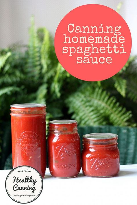 Canning homemade spaghetti sauces - Healthy Canning Canning Pasta Sauce, Canning Homemade Spaghetti Sauce, Making Spaghetti Sauce, Spaghetti Sauces, Canning For Beginners, Healthy Canning, Canned Spaghetti Sauce, Baked Pasta Dishes, Pasta Sauce Recipe