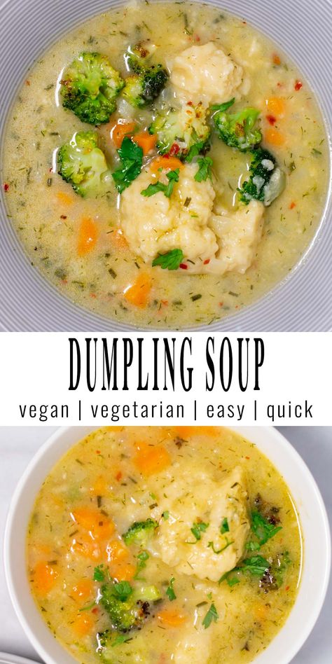 Vegetable And Dumpling Soup, Soup For Christmas, Easy Homemade Dumplings, Vegetarian Dumpling Soup, Contentedness Cooking, Vegan Casseroles, Vegetarian Dumpling, Cheap Recipe, Easy Dumplings