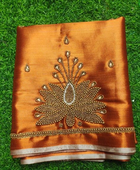 Lotus Aari Work, Aari Blouses, Crewel Embroidery Patterns, Aari Design, Aari Designs, Aari Blouse, Simple Embroidery Designs, Simple Blouse Designs, Maggam Work Blouse Designs