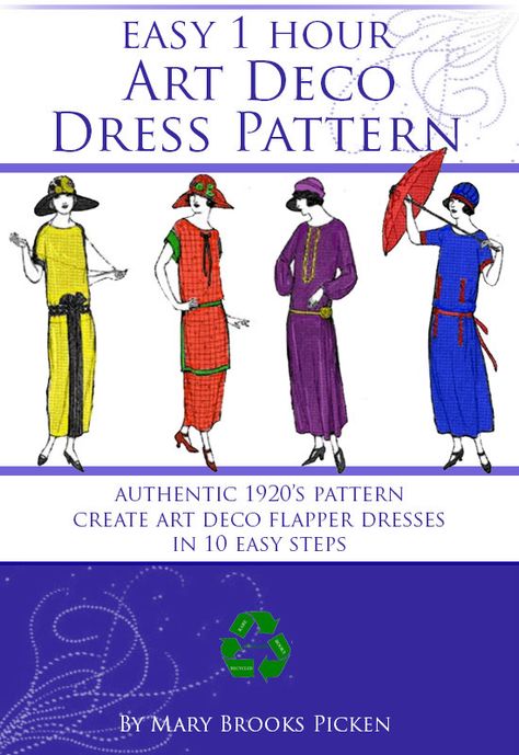 Easy 1 Hour Art Deco Dress Pattern Create A Vintage Downton Abbey Style 1920s Flapper Dress in 10 Easy Steps 29 Pages Instant Download by HowToBooks Pattern Meaning, Simple Dress Pattern, Downton Abbey Fashion, Deco Dress, Art Deco Dress, 1920s Flapper Dress, Vintage Dress Patterns, Historical Books, 1920s Dress