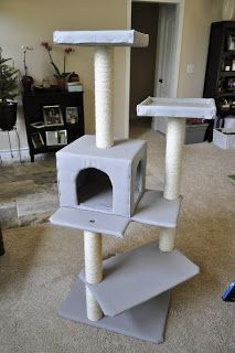 Redoing a cat tower when the fabric has gone kaput!  Although I think I'm taking the old fabric off first. Ew! How To Redo A Cat Tower, Recarpeting Cat Tree, Cat Tree Refurbish, Reupholster Cat Tree, Cat Tree Makeover, Diy Cat Scratching Post, Diy Cat Tower, Tree Seat, Friend Things