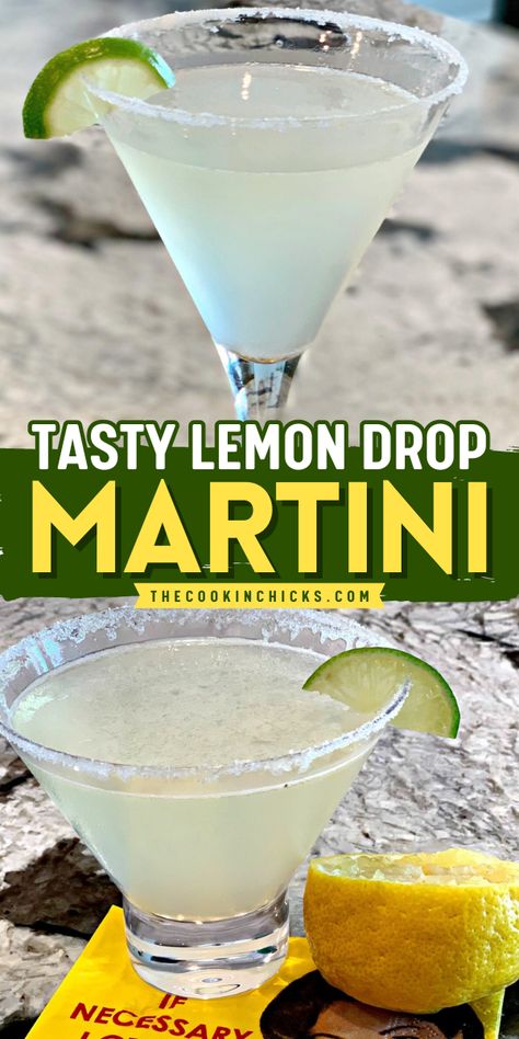 This Tasty Lemon Drop Martini is a classic cocktail that is simple and easy to make. Using only 4 ingredients, you can have it in no time. This is a perfect alcoholic labor day party drinks that you can enjoy with your family or friends. It's o refreshing that can also be a best summer cocktail you can have! Lemon Drop Recipe Drinks, Lemon Drop Martini Recipe, Vodka Based Cocktails, Labor Day Party, Lemon Drop Cocktail, Unique Cocktail Recipes, The Cookin Chicks, Girly Drinks, Easy Alcoholic Drinks