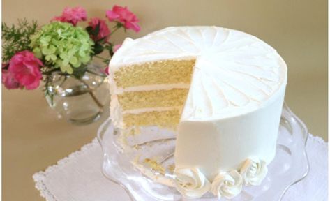 Vanilla Buttermilk Cake Recipe - My Cake School My Cake School, Gluten Free Vanilla Cake, One Layer Cakes, Creaming Method, Vanilla Bean Cakes, Buttermilk Cake, White Cake Recipe, Sour Cream Cake, Buttermilk Recipes