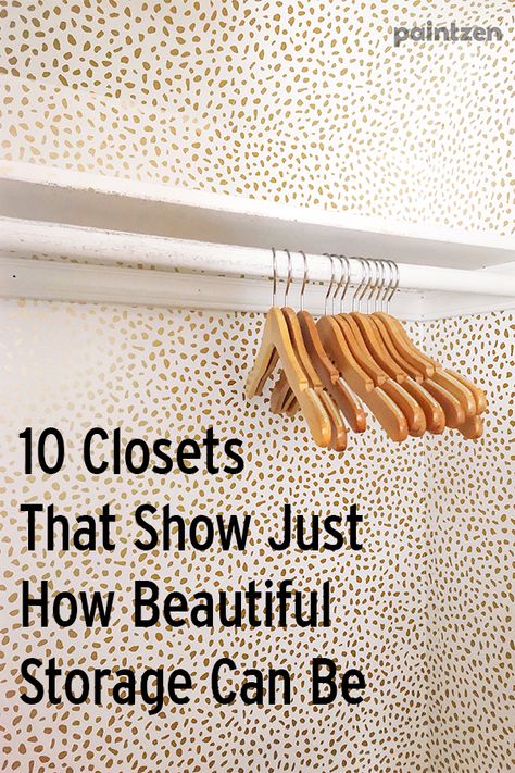 It's no secret that closets get little attention in the home, despite the fact that they set the tone for the day. These paint, wallpaper, and custom design ideas from 10 closets will inspire your dressing space and help you put your best foot forward for anything that comes your way. Painting Inside Closets Ideas, Painted Inside Closet, Wallpaper Closet Walk In, Wallpaper In Closet Small Spaces, Closet Wall Paint Ideas, Painted Closets Inside, Paint Colors For Walk In Closet, Closets With Wallpaper, Small Closet Paint Colors