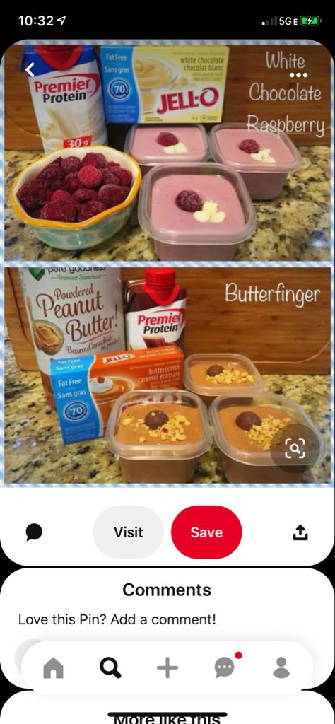 Premier Protien Pudding Recipes, Butterscotch Protein Pudding, Premier Protein Pudding Recipe Sugar Free, Premier Protein Recipes Pudding, Butterfinger Protein Pudding, Protien Pudding Recipe, Protien Pudding Jello, Protein Pudding With Protein Shake, Premier Protein Pudding Recipe