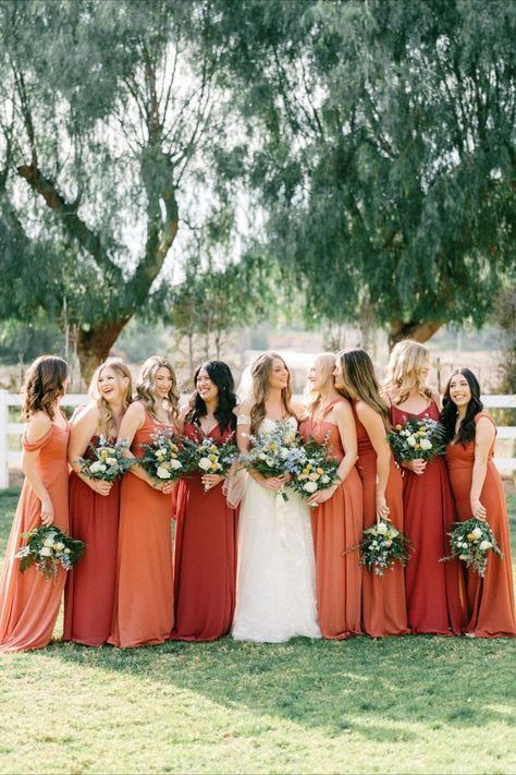 Orange Bridesmaid Dresses Mismatched, Mismatched Bridesmaid Dresses Fall, Burnt Orange Bridesmaid Dress, Bridesmaid Dresses For Fall, Orange Bridesmaid Dress, Bridesmaid Dresses Fall, Burnt Orange Bridesmaid, Mismatched Dresses, Burnt Orange Bridesmaid Dresses