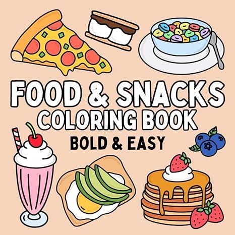 Food & Snacks Coloring Book: Bold & Easy Designs for Adults and Kids (Bold & Easy Coloring Books): Meg Publishing, Megan Miles Art: 9798876674982: Amazon.com: Books Food And Snacks Coloring Book, Coloring Books Aesthetic, Coloring Book Aesthetic, Miles Art, Xmas Shopping, Easy Designs, Food Coloring Pages, Shopping Haul, Designs Coloring Books