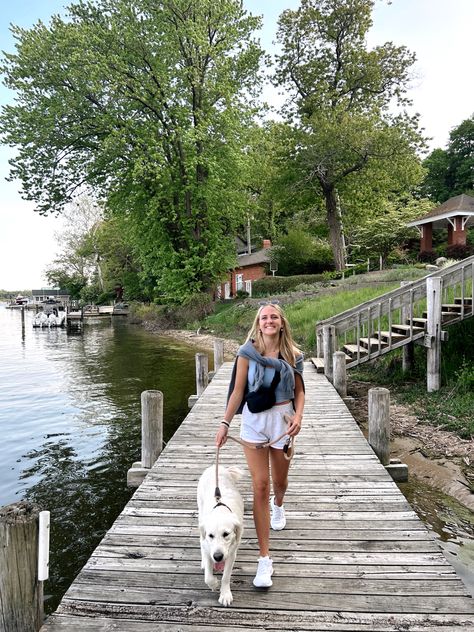 summertime walk, beach, lake, dog, walk, outfit, boardwalk Summer Dog Walking Outfit, Dog Walking Outfit Summer, Dog Walk Outfit, Beach Walk Outfit, Walk Outfit, Dog Walking Outfit, Walking Outfit, Lake Outfit, Walking Outfits