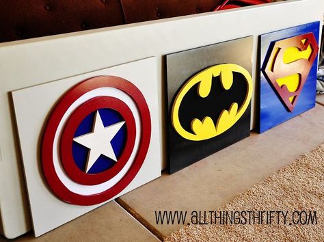 Benson (my friend’s little boy) has three favorite super heroes. They are Superman, Batman, and Captain America. So that is how we came up with which three designs to use for his room! This one is a little more complicated,Read More You Are My Superhero, Superhero Bedroom, Superhero Wall, Superhero Room, Superhero Wall Art, Superhero Theme, Big Boy Room, Superhero Art, Boy's Bedroom