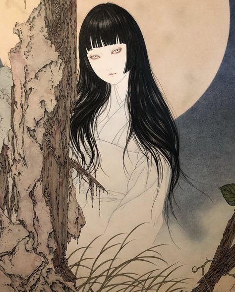 * on Twitter: "wish i was a ghost in a takato yamamoto painting… " Japanese Artstyle, Yamamoto Takato, Iconic Drawings, Takato Yamamoto, Japanese Urban Legends, Creepy Paintings, Japanese Horror, Japon Illustration, Under The Moon