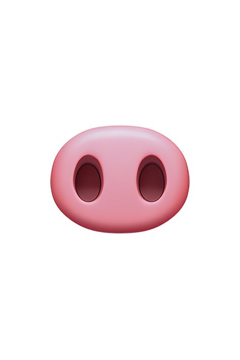 The emoji 🐽 depicts a pink pig nose with two nostrils and a slight curve at the bottom. It has a cartoonish appearance and is often used to represent pigs or to convey cuteness. Emoji Ip, Pig Emoji, Emojis Iphone, Pig Snout, Apple Emojis, Pig Png, Ios Emoji, Emoji Iphone, Pig Face