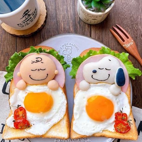 Kawaii Snacks, Snoopy Cartoon, 귀여운 음식 그림, Decorações Com Comidas, Food Art For Kids, Food Artists, Snoopy Images, Easy Food Art, Snoopy Love