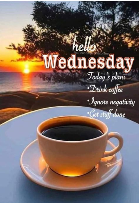 Wednesday Morning Coffee, Wednesday Morning Images, Ignore Negativity, Wednesday Coffee, Wednesday Hump Day, Happy Wednesday Images, Coffee Pics, Coffee Quotes Morning, Wednesday Blessings