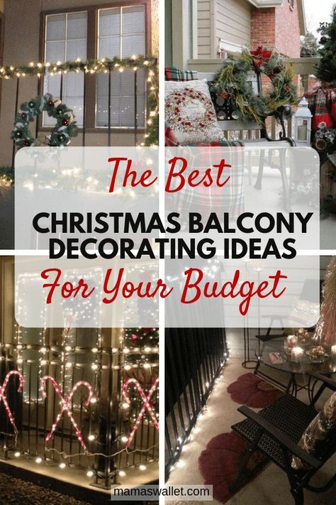 Christmas Balcony, Balcony Decorating Ideas, Balcony Ideas Apartment Christmas, Christmas Decorations Apartment, Christmas Apartment, Outdoor Balcony, Xmas Lights, Apartment Balcony Decorating, Outdoor Christmas Lights