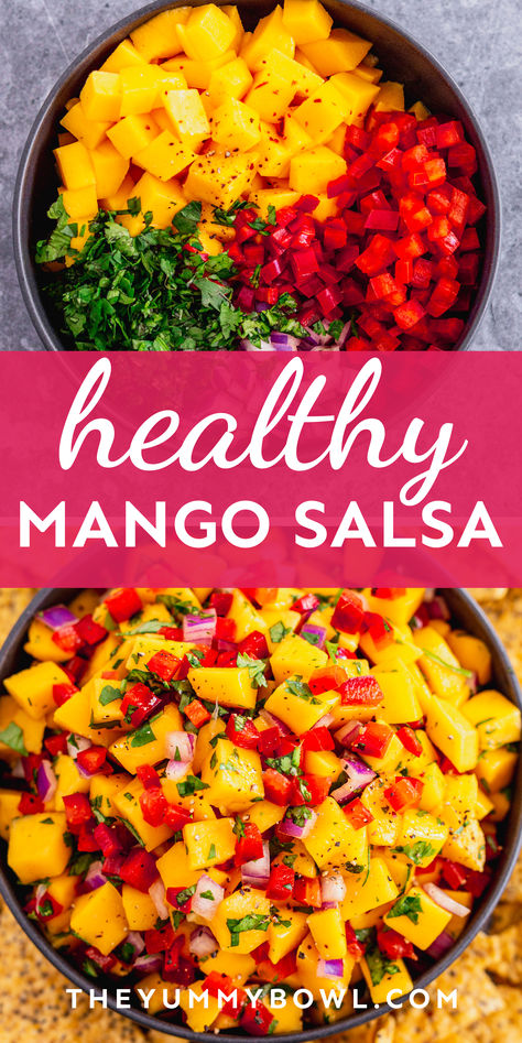 mango salsa with tortilla chips. White Fish With Mango Salsa, Fruit Salsa For Fish, Fish Taco Mango Salsa, Mango Salsa For Fish Tacos, Mango Salsa Recipe Easy, Mango Fish Tacos, Mango Salsa Recipe Fish, Fish With Mango Salsa, Salsa For Fish