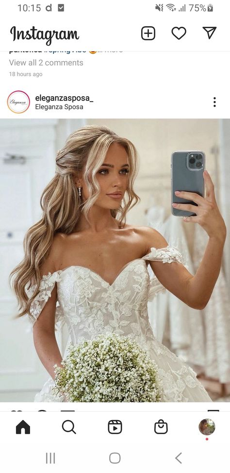 Prom Pony, Strapless Dress Hairstyles, Bridal Hair Down, Wedding Hair Up, Crazy Ideas, Long Hair Wedding Styles, Hairstyles Updo, Wedding Hair Inspiration, Wedding Hair Down