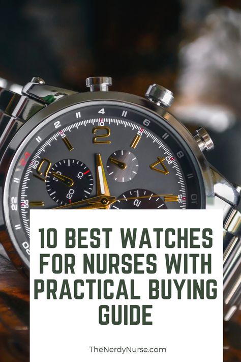 10 Best Watches for Nurses. I always viewed a watch as part of the fundamental nursing uniform. Check out my list of 10 Best watches for nurses and find the perfect watch for you. #thenerdynurse #nurse #nurses #nursewatch #nursegear #watches #giftsfornurses #nursegifts Nurse Meaning, Nerdy Nurse, Nurse Gear, Nerdy Outfits, Nurse Watch, Nursing Pins, Nursing Profession, Best Watches, Tech Toys