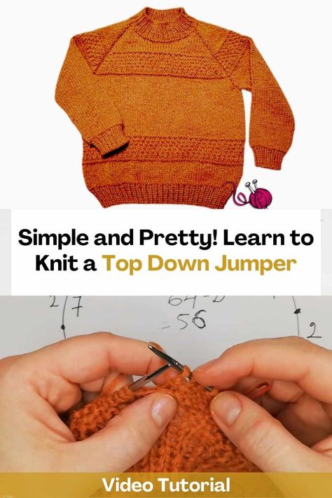 By watching this tutorial you will learn how to knit a top down jumper. This seamless jumper is super nice and simple to make since the creator of this video will teach you how to do it step by step so that the result of your knitting looks incredible. You can get creative and make this sweater in the color of yarn that you like the most. Also, knitting is super relaxing and entertaining, it is also a very good way to pass the time. We are sure that it will be your favorite garment in your... Knitting Patterns Free Sweater, Jumper Knitting Pattern, Jumper Patterns, Stylish Scarves, Learn How To Knit, Knitted Jumper, Beautiful Knitting, Free Knitting Pattern, Knit Jumper