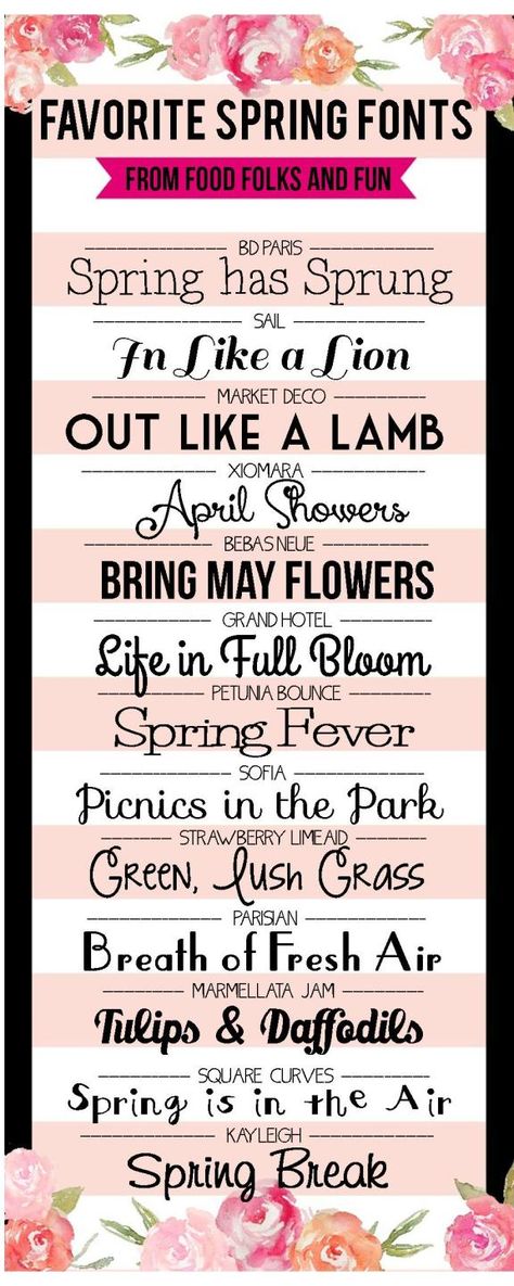 Favorite FREE Spring Fonts | From Food Folks and Fun Princess Lettering, Spring Font, Font Love, Scrapbook Fonts, Computer Font, Inkscape Tutorials, Word Tattoo, Fun Fonts, Spring Quotes