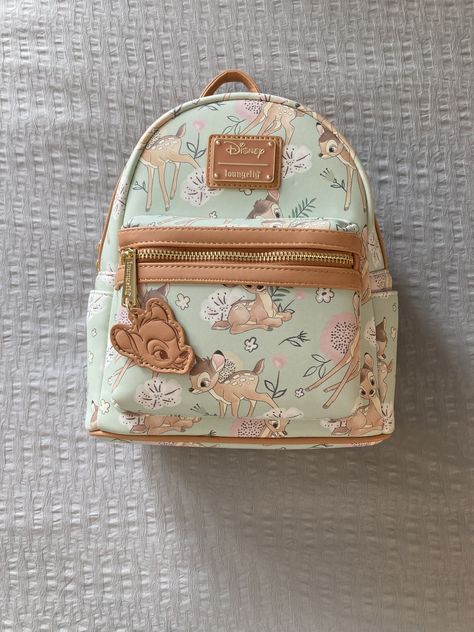 Cute Disney Loungefly, Cute Loungefly Backpacks, Mini Disney Backpacks, Disney Merchandise Clothing, Disney Merch Aesthetic, Loungefly Bag Disney, Bambi Backpack, Lullaby Aesthetic, Mochila Louis Vuitton