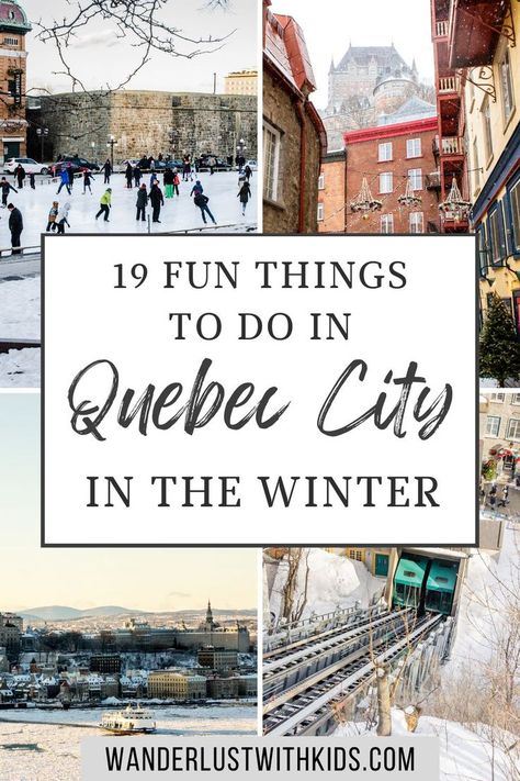 Some great ideas for fun things to do in Quebec City in the winter, from the Winter Carnival to ice skating outdoors or sliding down Dufferin Terrace. There's plenty of Quebec City winter activities for you to enjoy this season, whether you're visiting Quebec City with kids this winter or without! Quebec City Canada Winter, Quebec City With Kids, Ice Skating Outdoors, Montreal In Winter, Quebec City Winter, Things To Do In Quebec, Quebec Winter, Quebec City Canada, Winter Carnival