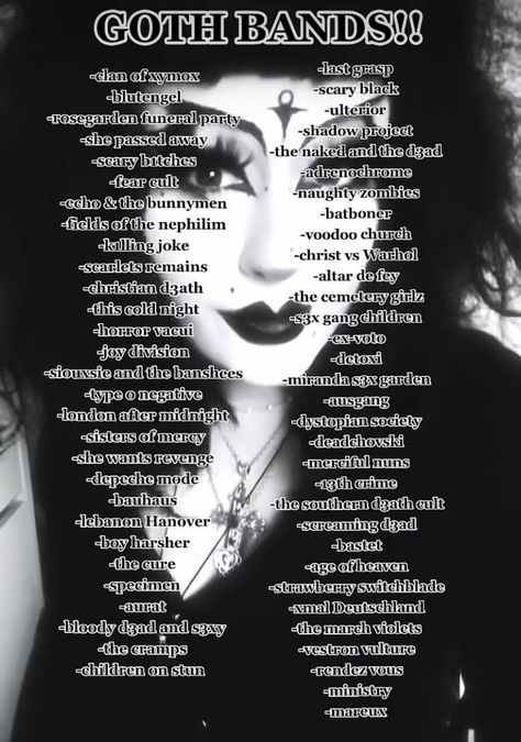 Goth Types Chart, Gothic Usernames, Types Of Goth Style, Goth Captions, Goth Types, Different Types Of Goth, Thesaurus Words, Types Of Goth, Type Chart