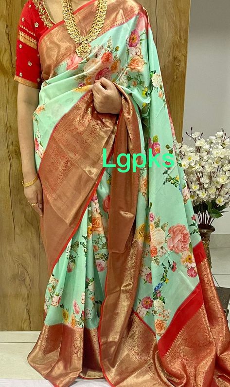 AESTATIC penkalamkari Digital prints???? Pure Handloom pure silk Gadwal penkalamkari saree... Kanchi Weaving jari borders.... Contrast heavy weaving pallu ... Contrast blouse with borders... Soft n smooth finish Double warp silk... Silk mark certified products Price:12999+shipping To Buy, click here or Whatsapp image to chat directly with us: Whatsapp on+ 91 9502316419 Please join our telegram group for daily updates https://t.me/elegantfashionwear For daily updates on our latest collections, fo Fitted Art Silk Saree With Printed Border, Luxury Art Silk Saree With Printed Border, Art Silk Saree With Printed Border, Pink Art Silk Saree With Pallu Detail, Kanchi Digital Print Sarees, Unstitched Silk Saree With Printed Border, Digital Print Pattu Sarees, Penkalamkari Saree, Cutwork Blouse