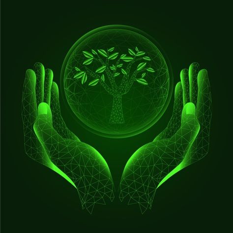 Technological ecology concept Free Vecto... | Free Vector #Freepik #freevector #green #nature #earth #eco Growth Design Concept, Bio Technology Art, Ecology Design Graphics, Nature And Technology Illustration, Green Technology Poster, Sustainable Development Images, Synthetic Biology, Neon Decorations, Ecology Design