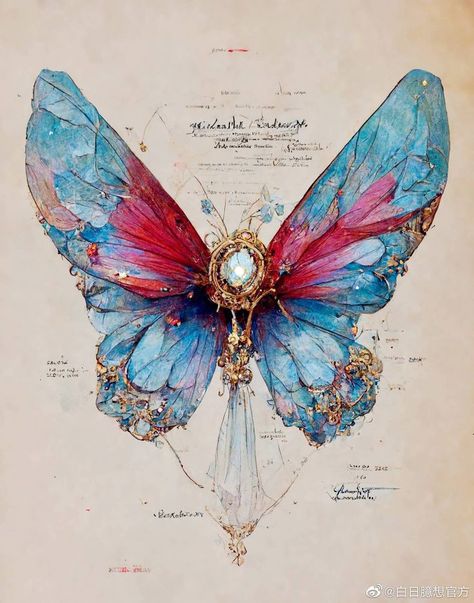 Whimsical Art Journal, Butterfly Artwork, Dragonfly Art, Crystal Butterfly, Fairytale Art, Vintage Poster Art, 판타지 아트, Ethereal Art, Dreamy Art