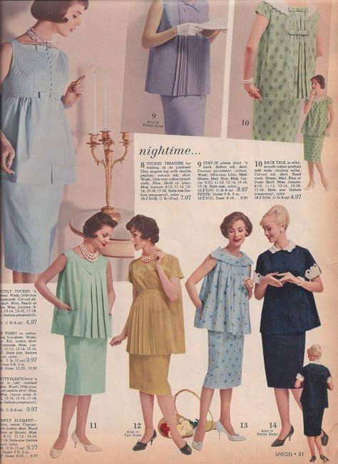 Maternity Fashion Spring, Vintage Maternity Clothes, Spiegel Catalog, Summer Evening Wear, Pregnancy Fashion Spring, Maternity Patterns, Cute Maternity Shirts, Maternity Sewing, Vintage Catalog