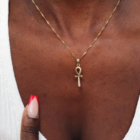 "Gold ankh Necklace"