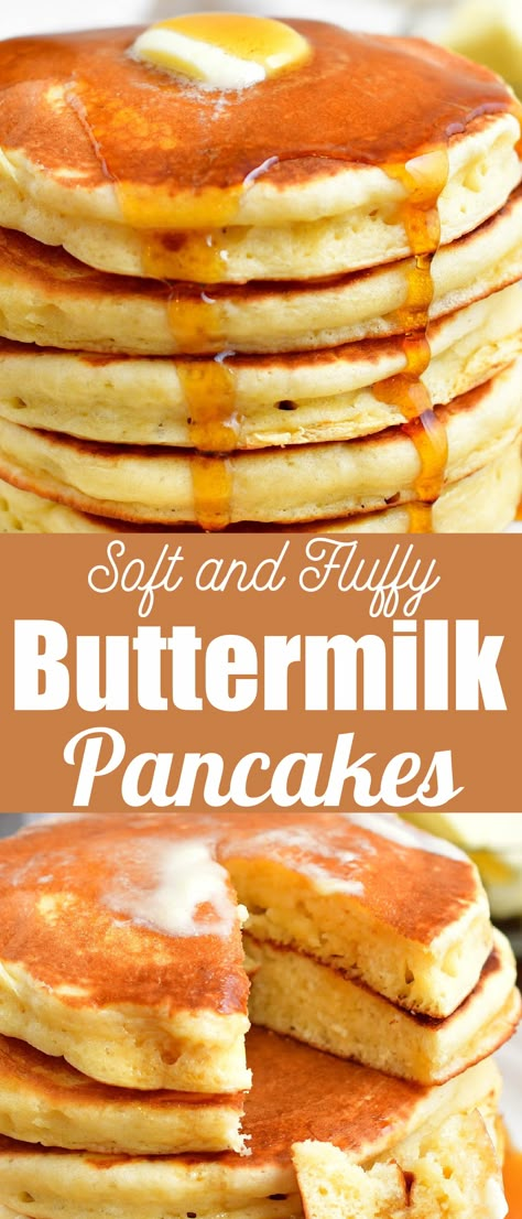 Buttermilk Pancakes are super soft and fluffy pancakes that are our family favorite! They’re so easy to make for a perfect weekend breakfast. Enjoy a stack of these incredible pancakes anytime – they’re the most delicious way to start your day! Yummy Pancakes Recipe, Butter Milk Pancakes Fluffy, Homemade Buttermilk Pancakes Fluffy, Fluffy Diner Pancakes, Thick And Fluffy Pancakes, Home Made Buttermilk Pancakes, Homemade Buttermilk Pancake Recipe, Buttermilk Pancake Recipe Easy, Butter Milk Pancake Recipe