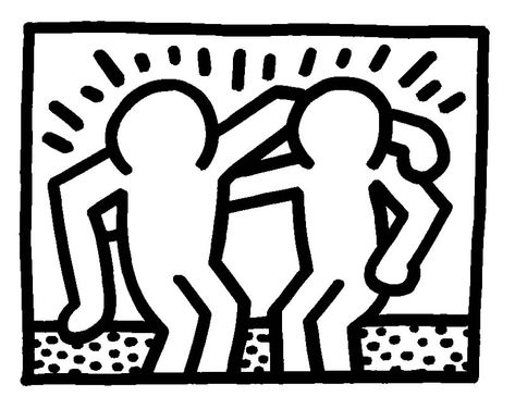 Simple Keith Haring coloring page, From the gallery : Keith Haring Keith Haring Prints, Jm Basquiat, Keith Haring Poster, Keith Haring Art, Pop Art Coloring Pages, Haring Art, Best Buddies, Balance Art, Good Buddy