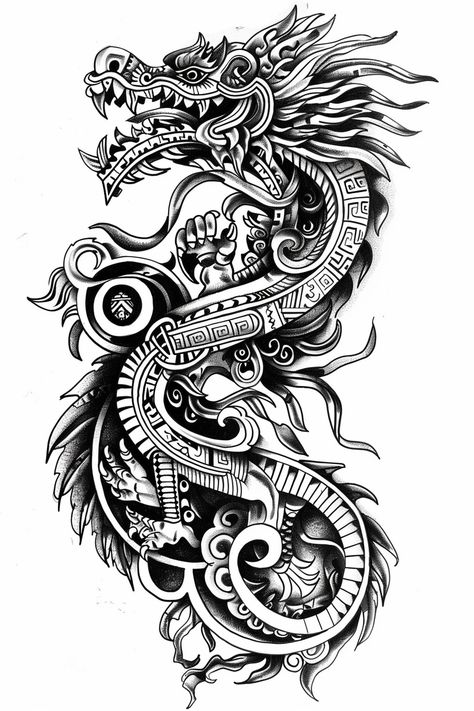 Mayan Glyphs Tattoo, Polynesian Dragon Tattoo, Dragon Geometric Tattoo, Mayan Glyphs, Aztec Wallpaper, Aztec Symbols, Glyph Tattoo, Mayan Tattoos, Mayan Symbols