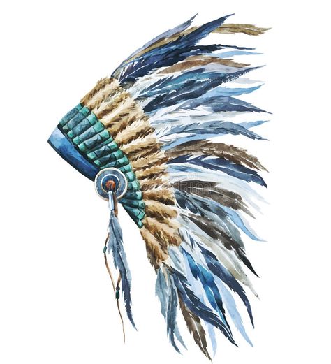 Native Hat, Tattoo Care Instructions, Watercolor Indian, Native American Tattoo, Realistic Temporary Tattoos, Indian Headdress, American Tattoos, Square Wall Art, Head Dress