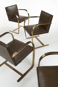 822: Ludwig Mies van der Rohe / Brno chairs, set of ten < Circa 70, 6 December 2005 < Auctions | Wright Brno Chair, Vintage Furniture Design, Classic Furniture Design, Gold Chair, Ludwig Mies Van Der Rohe, Iconic Furniture, Single Sofa Chair, Fantastic Furniture, Van Der Rohe