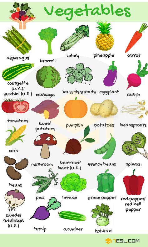 Name Of Vegetables, Fruits Name In English, Materi Bahasa Jepang, Fruit Names, Learning English For Kids, English Vocab, Kids English, English Language Teaching, English Tips