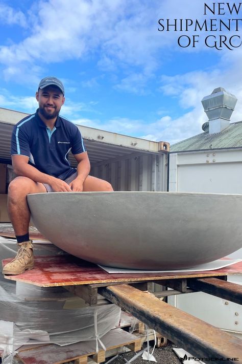 The team is busy unloading a shipment of GRC Pots and Planters that arrived yesterday. Always a great sight to see stock replenished ready for customers! All GRC Pots and Planters are of Commercial Grade, making them a popular choice for Developers, Builders, as well as Landscape Architects for the Commercial Building and Landscape Industry. #potsonline #wholesalepots #grc #pots #sydney #landscaping #landscapedesign #bigpots #planters #interiordesign #garden #gardenpots #gardendesign Large Bowl Planters, Patio Planter Boxes, Large Concrete Planters, Large Garden Pots, Outdoor Wall Fountains, Commercial Planters, Large Outdoor Planters, Cement Flower Pots, Trough Planters