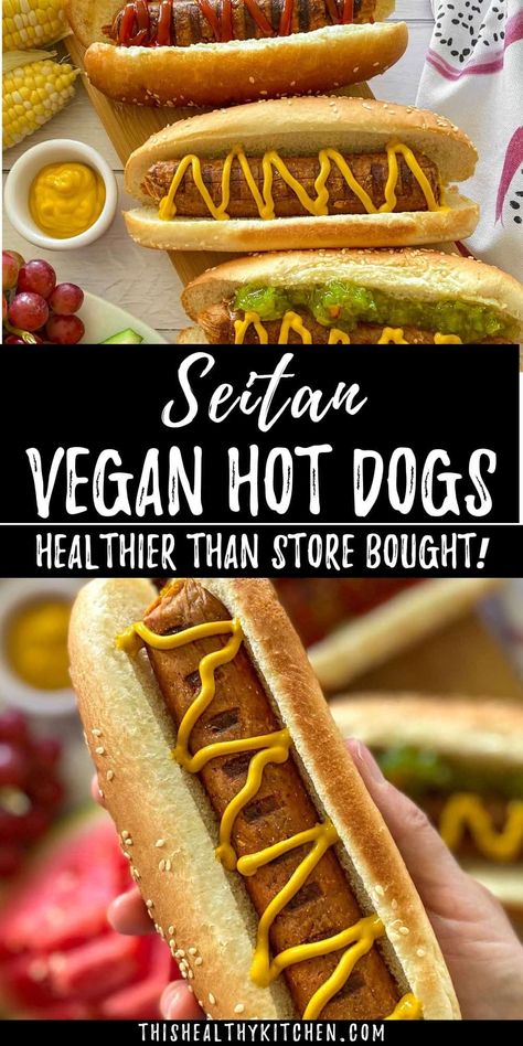 New York Style Hot Dog, Vegan New York, Bbq Vegan, Hot Dog Recipe, Vegan Meat Recipe, Vegan Hot Dog, Seitan Recipes, Vegan Grilling, Meat Pies