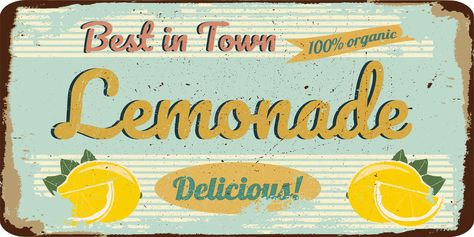 Vintage shabby slightly rusty advertising banner. fresh lemonade.vector illustration vector illustration Cartoon Decoration, Advertising Banner, Fresh Lemonade, Banner Advertising, Illustration Vector, Lemonade, Stock Vector, Vector Illustration