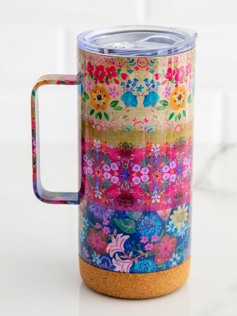 Cute Coffee Tumbler, Aesthetic Travel Mug, Coffee Tumbler Ideas, Cute Coffee Travel Mugs, Painted Tumblers, Cute Tumblers, Creative Mugs, Stainless Steel Bowl, Coffee Tumbler