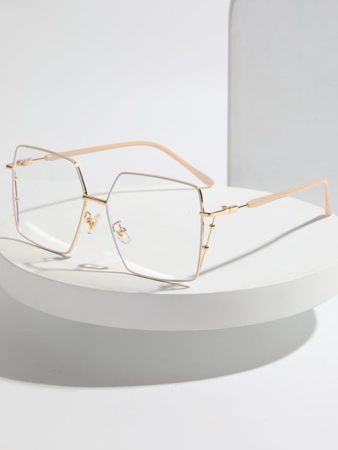 Geometric Frame Eyeglasses Clear Glasses Frames Women, Aesthetic Glasses, Geometric Glasses, Glasses Frames Trendy, Classy Glasses, Glasses Inspiration, Clear Glasses Frames, Circle Mehndi Designs, Frame Eyeglasses