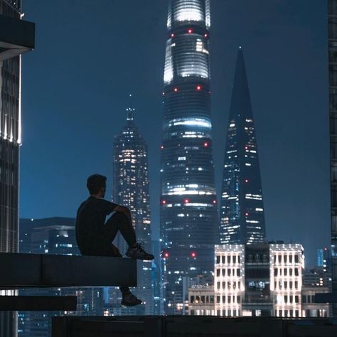 Person Sitting On Rooftop, Rooftop Aesthetic Night, Rooftop City View, Rooftop Illustration, Parkour Aesthetic, Rooftop Building, Building Rooftop, Rooftop City, Rooftop Photoshoot