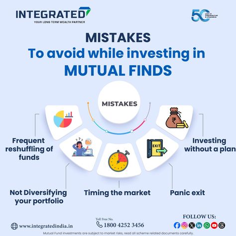 Investing in mutual funds can be a great way to grow your wealth, but avoid these common mistakes for a smoother journey. 🌱💡 #mutualfunds #sip #financialplanning #avoidmistakes #financetips #integratedenterprises Mutual Funds Investing Ideas, Mutual Funds India, Mutual Funds Investing, Market Risk, Mutual Fund, Mutual Funds, Crowdfunding Campaign, Finance Investing, Design Posters