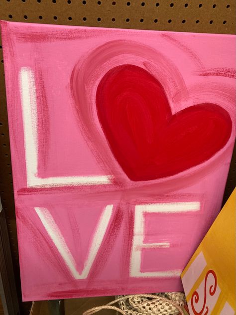 Valentines Canvas Painting Ideas Easy, Vday Painting Canvases, Valentine’s Day Paintings On Canvas Easy, Canvas Painting Ideas Valentines Day, Heart Painting Easy, Easy Valentines Paintings, Valentines Day Canvas Painting, Valentines Painting Ideas Canvases Easy, Valentine Paintings On Canvas Easy